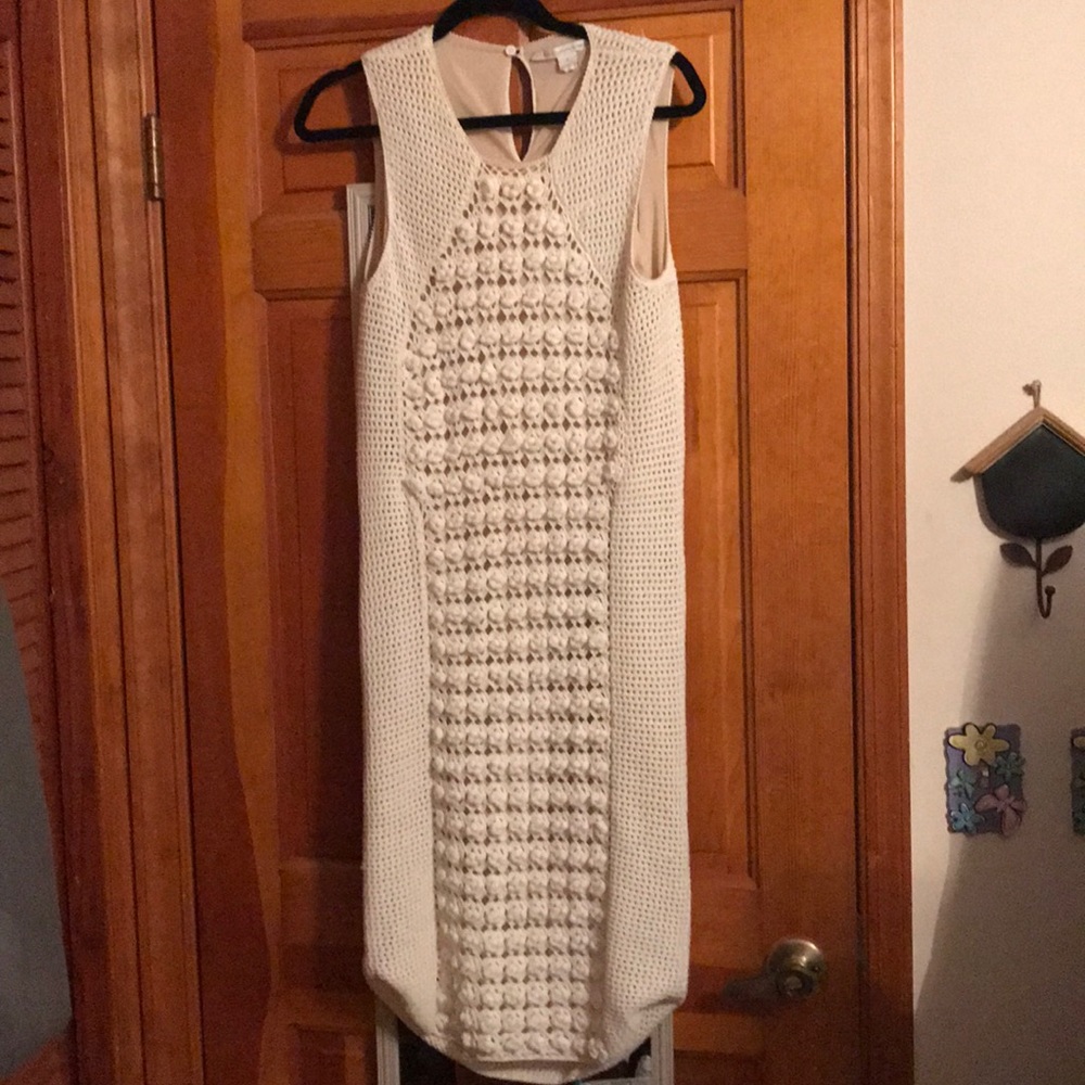 DVF white/cream knit dress